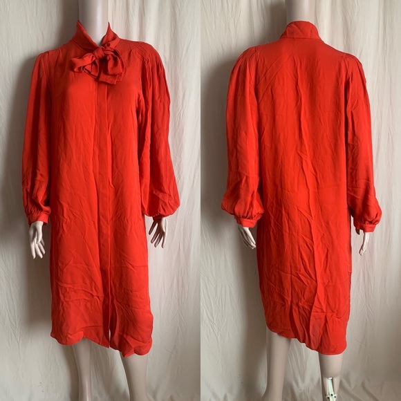 JOSEPH Silk Exaggerated Sleeve Shirt Dress